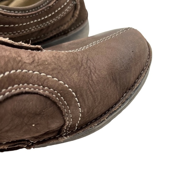 CLARKS WAVE WALK Genuine Leather Dark Brown Loafers Casual Flats Shoes sz 6.5 - Picture 12 of 16